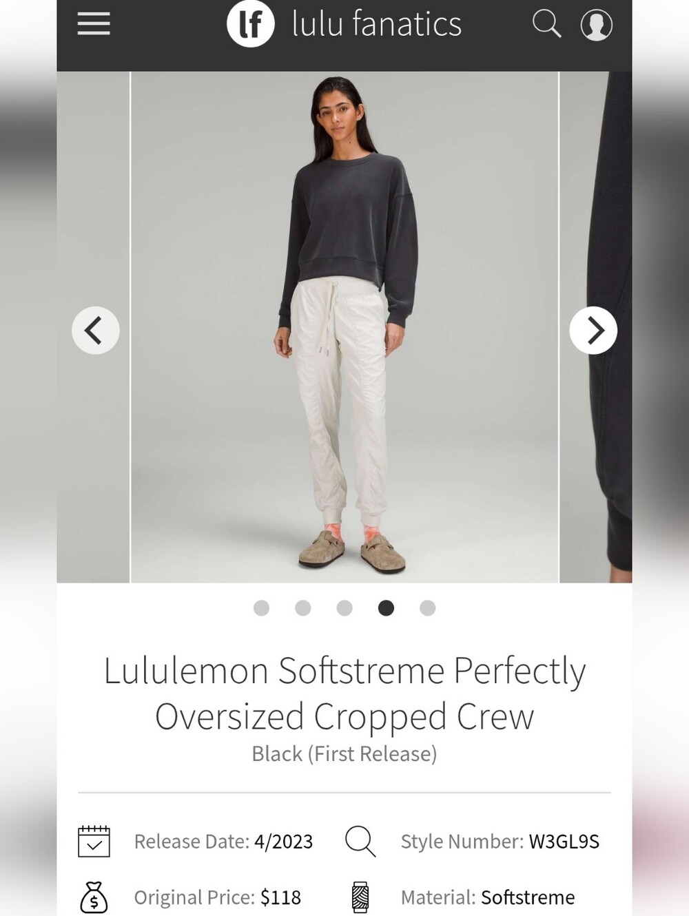 Lululemon Softstreme Perfectly Oversized Cropped Crew Pullover Sweater Black 8 - Picture 16 of 16
